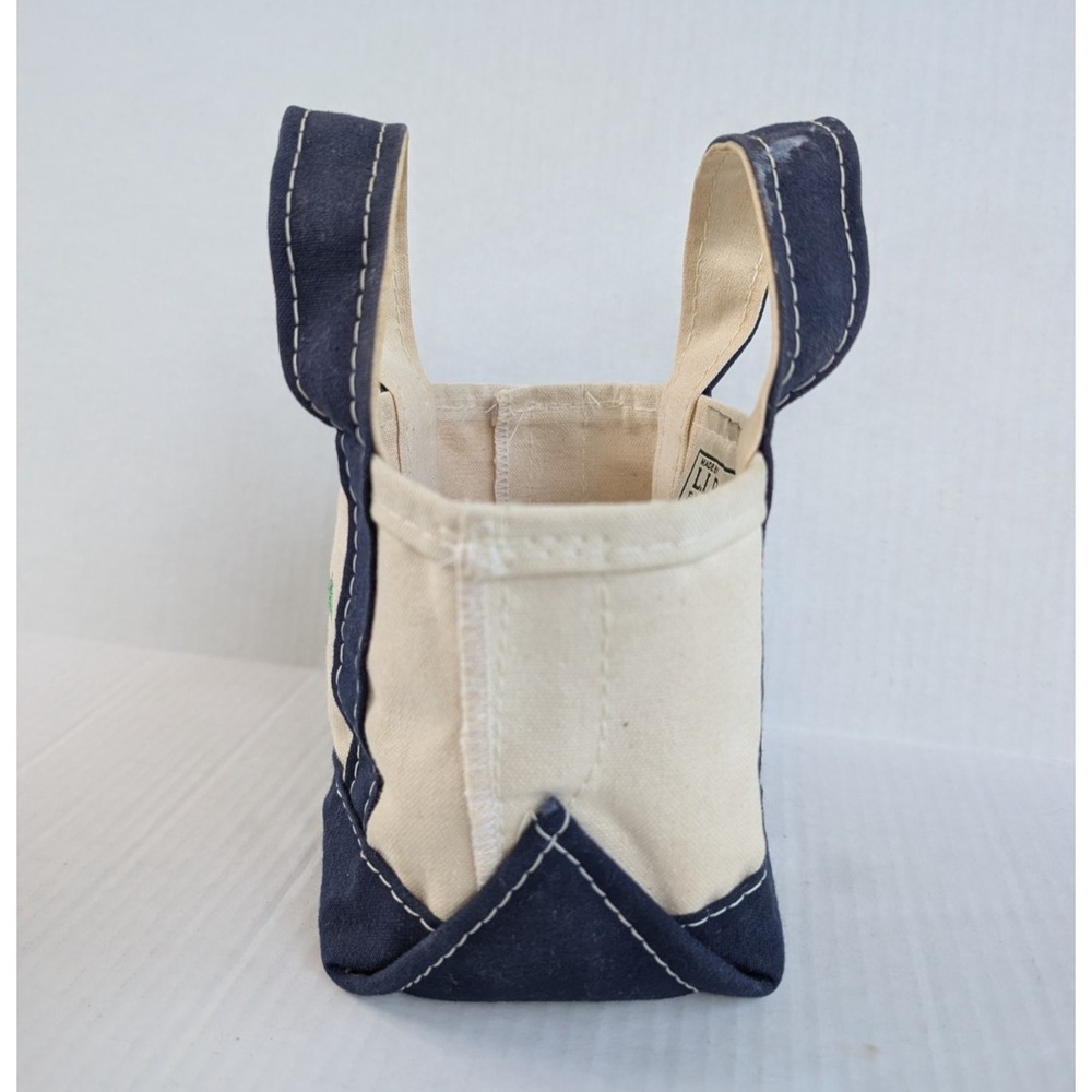 Vintage LL Bean Boat & Tote MINI Canvas Bag Blueberry Embroidered Micro - Picture 10 of 11